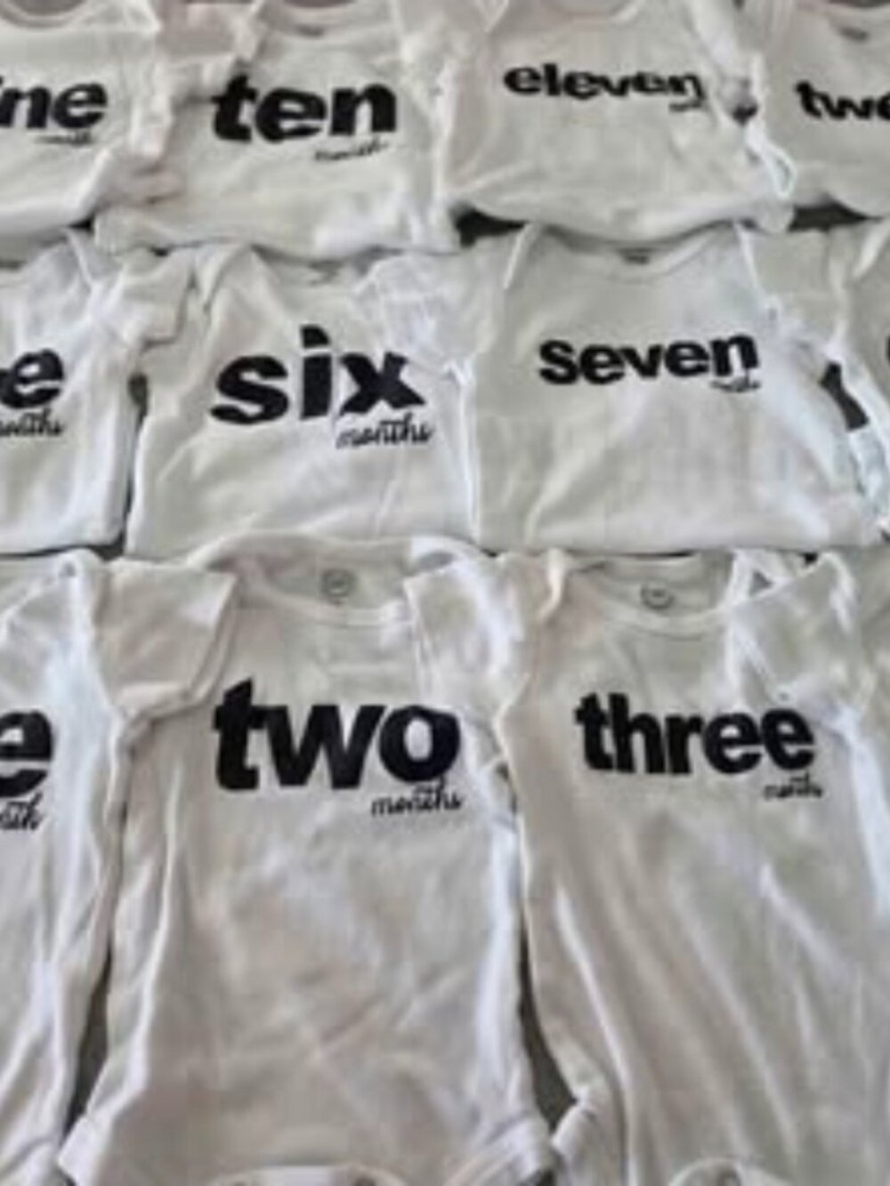 Baby monthly milestone onesies